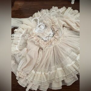 Baby Girl Princess Spanish Tutu Dress Long Sleeve Vintage Style Lace raffle 12M